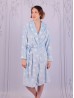 Clouds Print Flannel House Robe W/ Pockets
